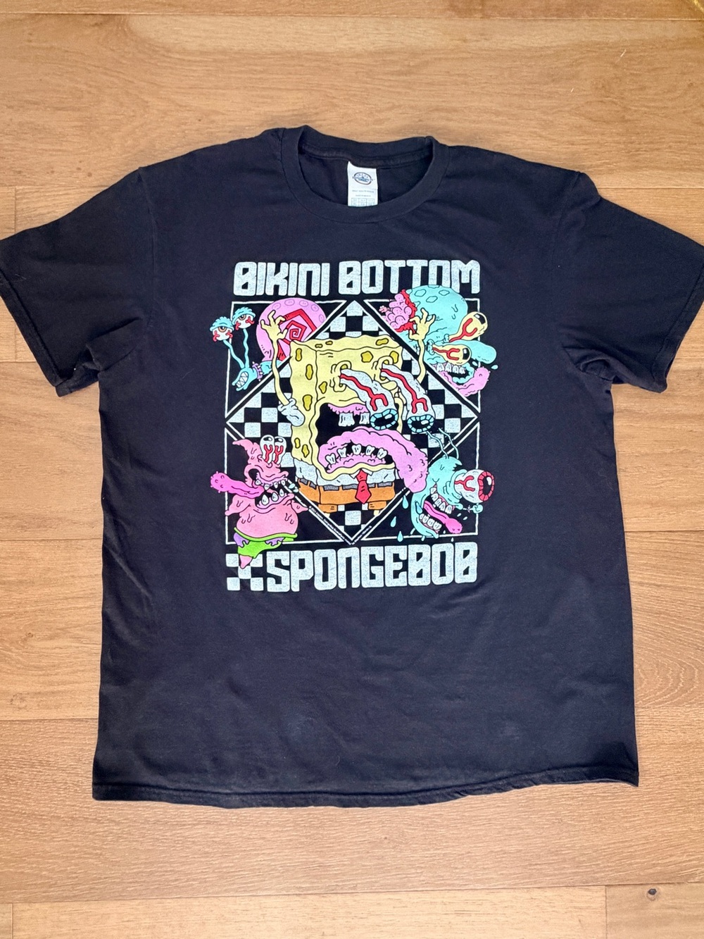 SpongeBob Bikini Bottom Monster Graphic T-Shirt XL Nickelodeon Goth Streetwear